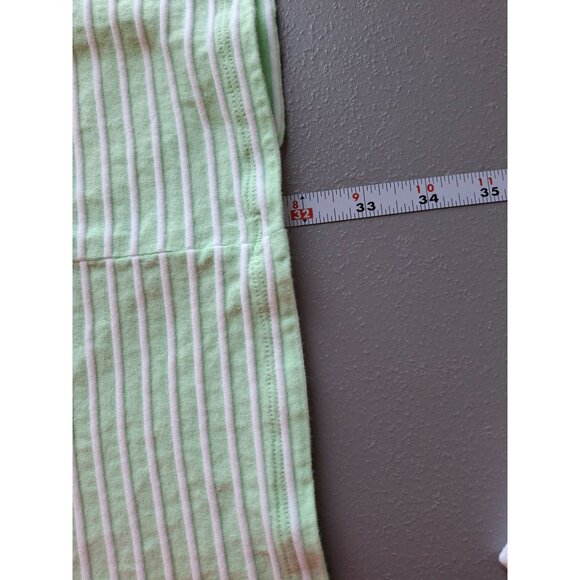 Crown & Ivy Womens Shift Dress Medium Mint Green Striped Bell Sleeve Preppy - Picture 7 of 7